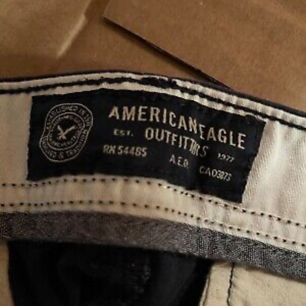 American Eagle Relaxed Navy Khaki Pants Jeans 32 32 TrouserJeans Nice Condition! - Picture 4 of 6
